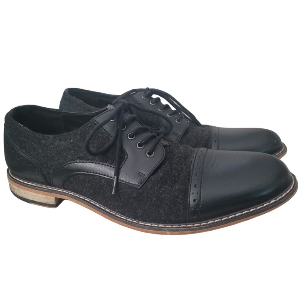 Mens Bar III Frankie 10.5 Leather Wool Dress SHOES Black Oxford